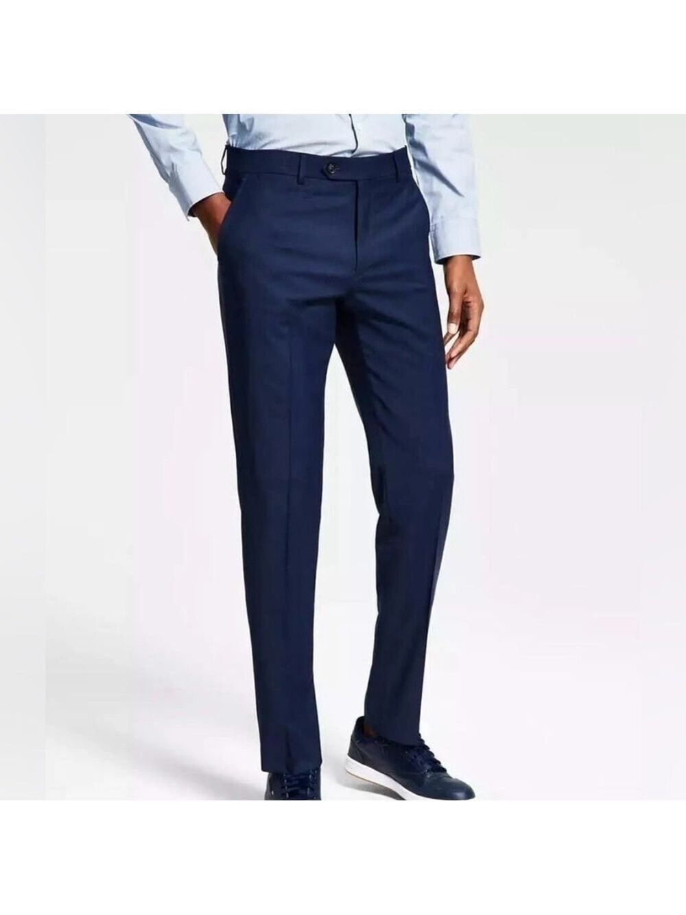 Tommy Hilfiger Men's Modern-Fit Wool TH-Flex Stretch Blue Suit Dress Pants - NWT